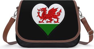 Generic Welsh Dragon Flag Heart Fashion Womens Crossbody Bags Novelty Handbag Shoulder Bag Purse