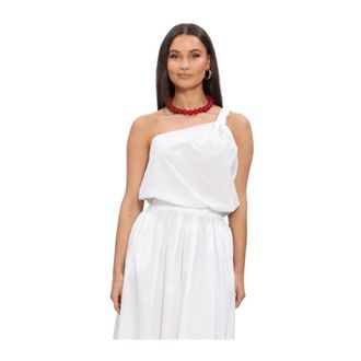 Lina Locchi Ll-Adriana Top - Dames - Tops zonder mouwen - Wit - S - Katoen - Tops