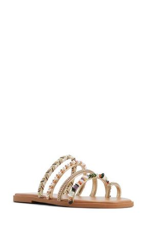 Aldo Lindya Toe Ring Slide Sandal in Gold at Nordstrom, Size 9