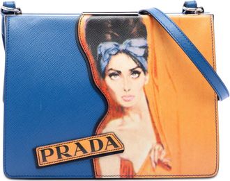 Prada Pre-owned Prada Limited Edition Saffiano Face Art Print Light Frame Crossbody Ladies 718MF4VWTK5VJ1KS