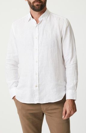 34 Heritage Linen Chambray Button-Up Shirt in Bright White at Nordstrom, Size Medium