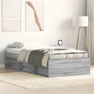 vidaXL Estructura De Cama Gris Sonoma 75x190 Cm Vidaxl