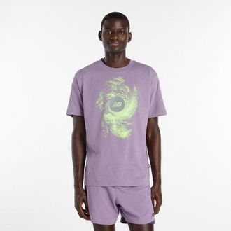 New Balance Uomo Vortex Performance T-Shirt in Viola, Poliestere, Taglia 2XL