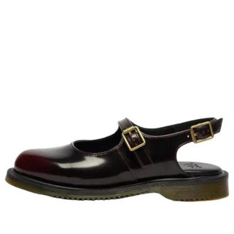 Dr. Martens (WMNS) Dr. Martens Madaline Mary Jane Rub Off Leather Sling Back Cherry Red 42133600