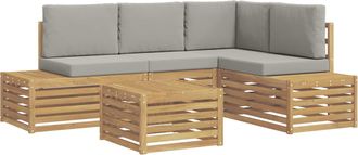 vidaXL 5 Uds. Conjunto De Sof&aacute;s De Exterior Blanco Vidaxl