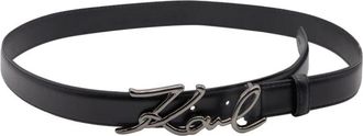 Karl Lagerfeld K/Signature 25 mm Riem - Dames - Riemen - Zwart - 95 CM - Leer - Accessoires