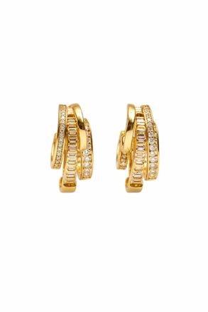 Native Gem Womens Triple Threat Huggies Earring In Gold