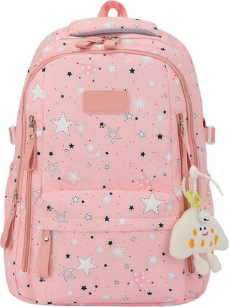 Generic WomenS Backpack, Waterproof Travel Bag, Casual Bag With Side Pocket Design, Suitable for Carrying Wallets and Jewelry (Pink,33 * 17 * 45cm/12.9 * 6.6 