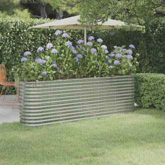 vidaXL Vidaxl - Jardinera Arriate Acero Galvanizado Plata 224x40x68 Cm