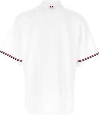Thom Browne Rugby Cotton with Grosgrain Trim Polo - White