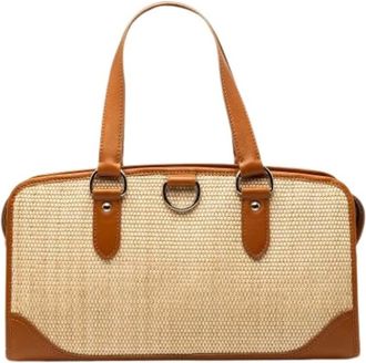 Burberry Pre-owned Handbags, female, Beige, Size: ONE SIZE Pre-owned Vintage Straw Handbag