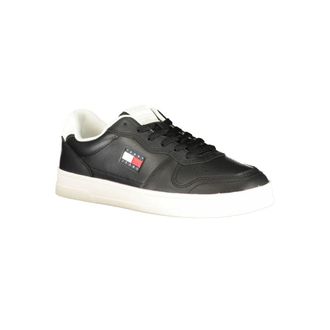 Tommy Hilfiger Colour-Block Leather Sneaker - Black