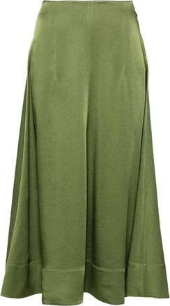 Lanvin Flared midi skirt - women - Viscose/Acetate - 42 - Green