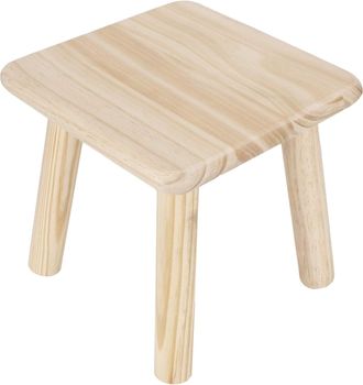 OEM Taburete De Madera, Con Reposapi&eacute;s Cuadrado, 22 Cm De Altura, Asiento Desmontable, Para Ni&ntilde;os, Uso Interior Y Exterior