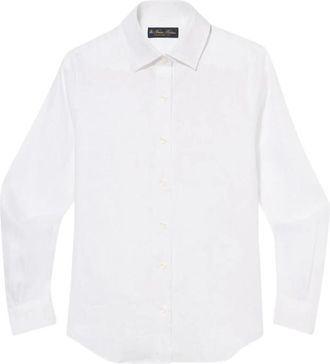 Brooks Brothers Linnen Overhemd met Logo - Dames - Overhemden - Wit - XS - Linnen - Overhemden