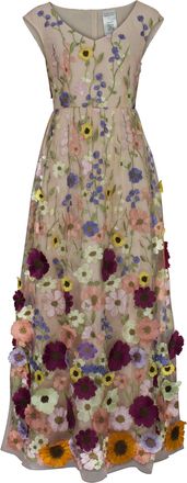 Chic Star Womens 3D Floral Applique Maxi Dress, Pink, 22