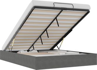vidaXL Estructura De Cama Ottoman Gris Oscuro 153 X 203 Cm Terciopelo Vidaxl