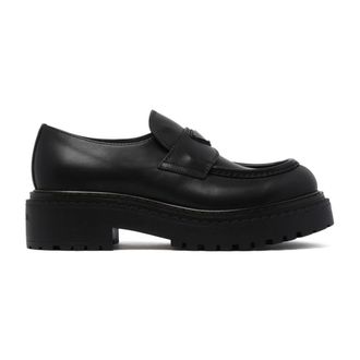 Prada Loafers, male, Black, Size: 10 US Black Leather Loafers