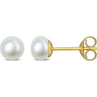 Delmar Cultured Pearl Stud Earrings in White at Nordstrom Rack