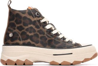 Xti Womens Refresh Lace Up Ankle Booties In Leopard