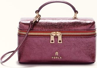 Furla Camelia Pink Piuma Metal Calf Leather Woman