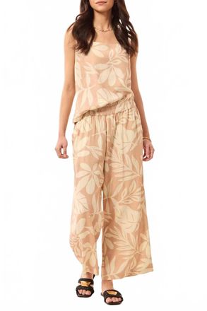 Tribal Womens Pull On Crop Pants With Waistband Ruffle In Desert