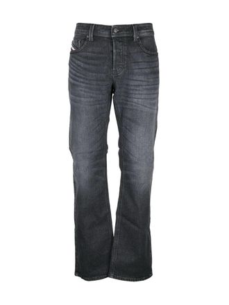 Diesel Black Cotton-Blend Straight Jeans