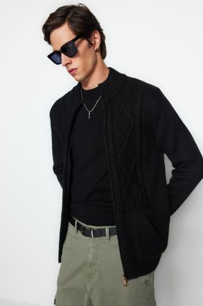Trendyol MAN Heren Zwart Ruitpatroon Lang Regular fit Vesten