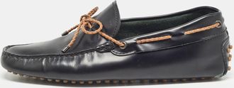 Tod's Tods Black Leather Bow Slip-On Loafers