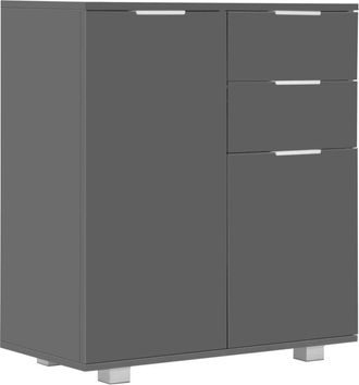 vidaXL Sideboard High Gloss Grey 71x35x80 cm Engineered Wood Vidaxl
