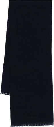 Corneliani Sciarpa con frange e motivo a spina di pesce - Blu