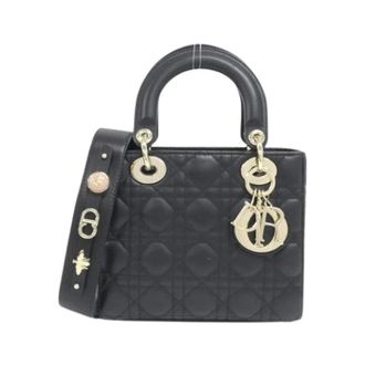 Dior Pre-owned Lady Dior Lamslederen Tas - Dames - Vintage Handtas - Zwart - ONE Size - Leer - Vintage