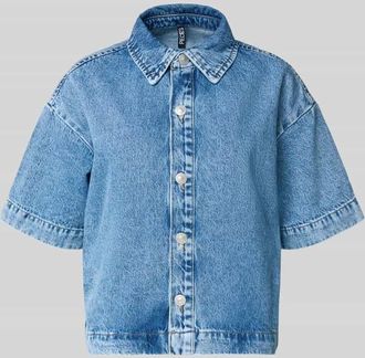 Pieces Loose Fit Jeansbluse aus reiner Baumwolle Modell SKY in Jeansblau, Gr&ouml;&szlig;e XL