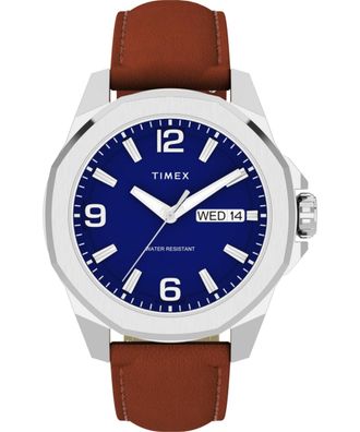 Timex Trend Essex Mens Brown Watch TW2W92800 Leather - One Size