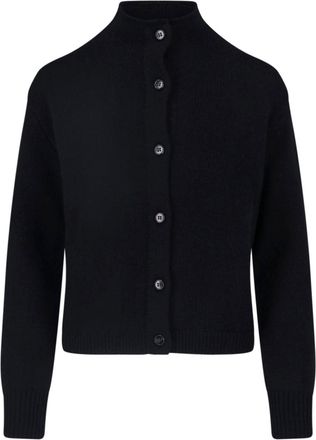 Lisa Yang Cropped Ribbed Button-Down Knit Sweater