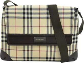 Burberry Pre-owned Cross Body Bags, female, Beige, Size: ONE SIZE Pre-owned Canvas Shoulder Bag