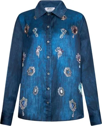 Liu Jo Overhemden, Dames, Blauw, L, Denim, Liu Jo Overhemd Ua 6343-T5958