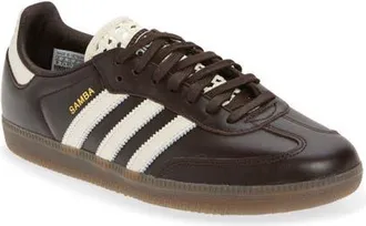 adidas Gender Inclusive Samba OG Sneaker in Aurora Coffee/off White/gold at Nordstrom, Size 11.5