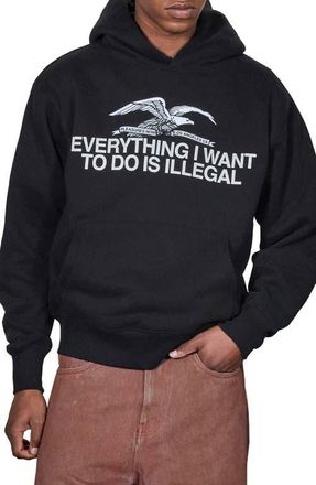 Pleasures Illegal Graphic Hoodie in Black at Nordstrom, Size Xx-Large