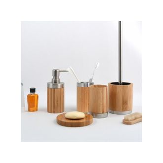 MSV Set De 5 Accesorios De Ba&ntilde;o De Bamb&uacute; Msv