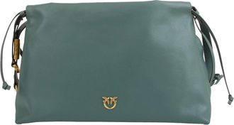 Pinko Maxi Leren Clutch - Dames - Schoudertassen - Groen - ONE Size - Leer - Tassen