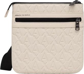 A|X Armani Exchange Bolso Cruzado con Logo Integral - Bags - Hombre - Beige - ONE SIZE