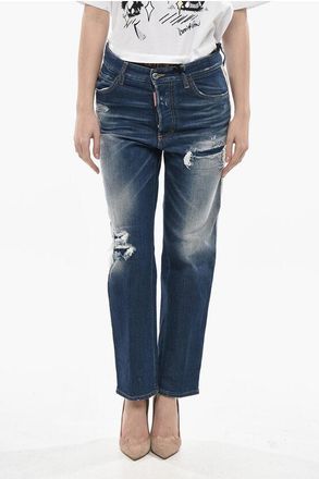 Dsquared2 Jeans Distressed con Dettaglio Floreale 20cm taglia 38