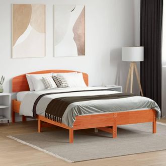 vidaXL Vidaxl - Estructura De Cama Sin Colch&oacute;n Madera Maciza Marr&oacute;n 120x190 Cm