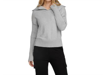 Badgley Mischka 1/2 Zip Sweater In Grey