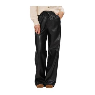 Silvian Heach Broeken, Dames, Zwart, XS, Leer, Pants Purami