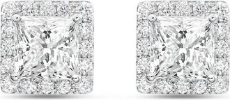 Diana M. Jewels 14KT WHITE GOLD LAB GROWN FASHION EARRINGS WEIGHING 15.00 CTS TW