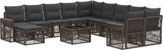vidaXL Conjunto De Sof&aacute;s De Jard&iacute;n 12 Uds. Gris Y Gris Oscuro Vidaxl