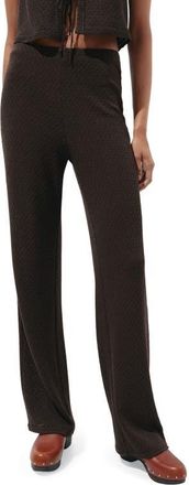Mango Nati Textured Straight Leg Pants in Brown at Nordstrom, Size Xx-Small