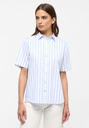Eterna Hemdbluse ETERNA REGULAR FIT, Damen, Gr. 42, blau (hellblau), 100% cotton, Blusen Hemdbluse, EASY IRON (b&uuml;gelleicht)